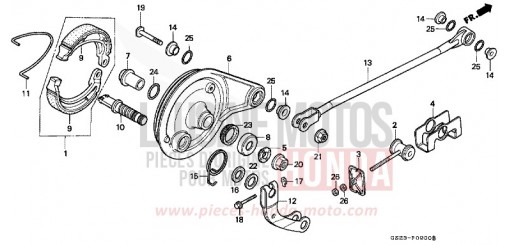 REAR BRAKE PANEL (CR80RL/RM) CR80RM de 1991